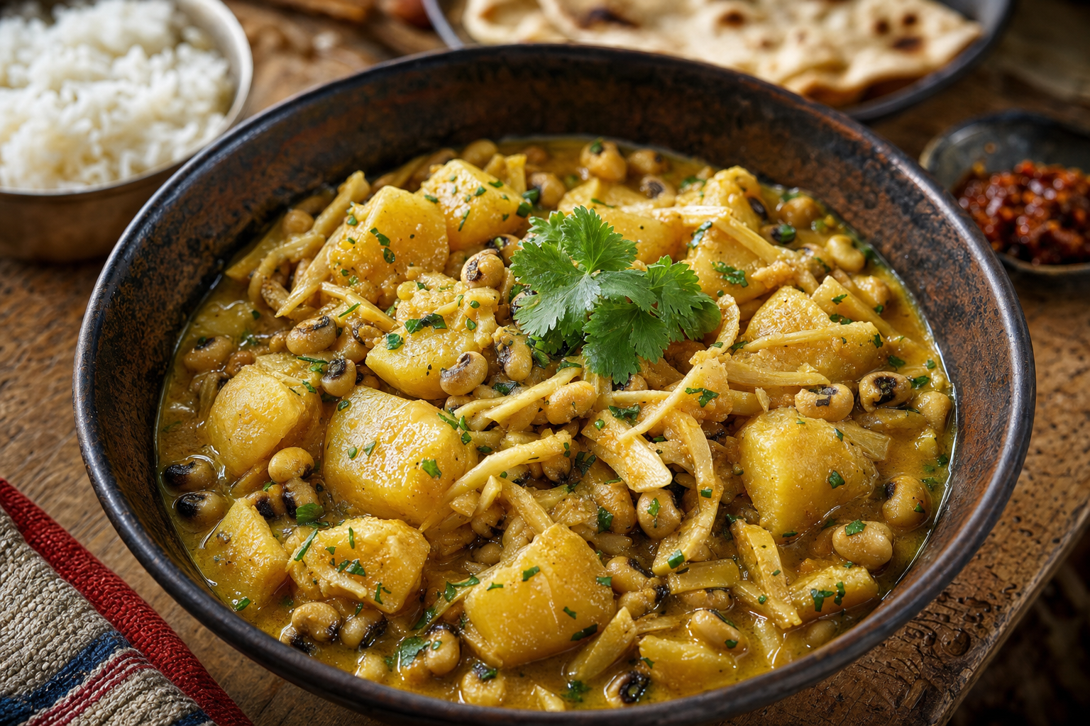 Aloo Tama — Nepalesisches Curry aus Kartoffeln, fermentierten Bambussprossen und Augenbohnen